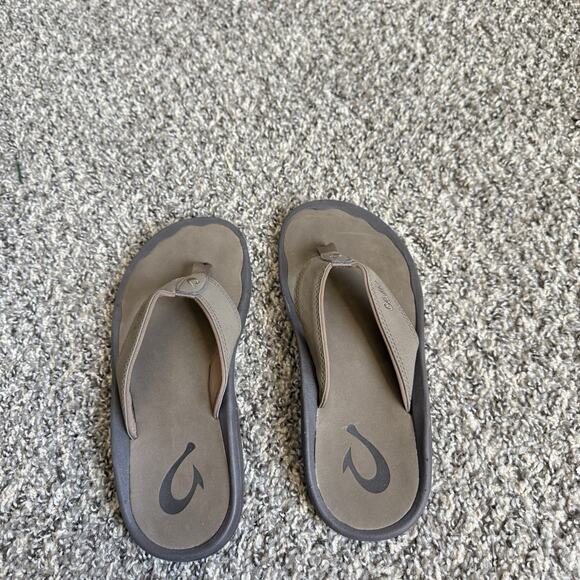 OluKai Ohana Flip Flops Men's-Dark Java/Ray Brown Sandals Size 8 New - Picture 5 of 6